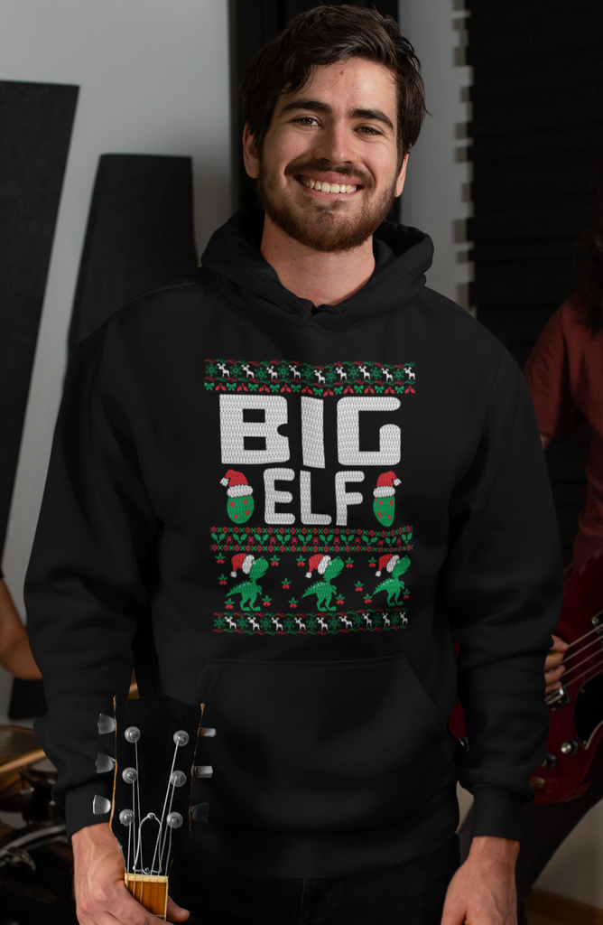 Big Elf Men's Heavy Blend Hoodie - Family Ugly Christmas