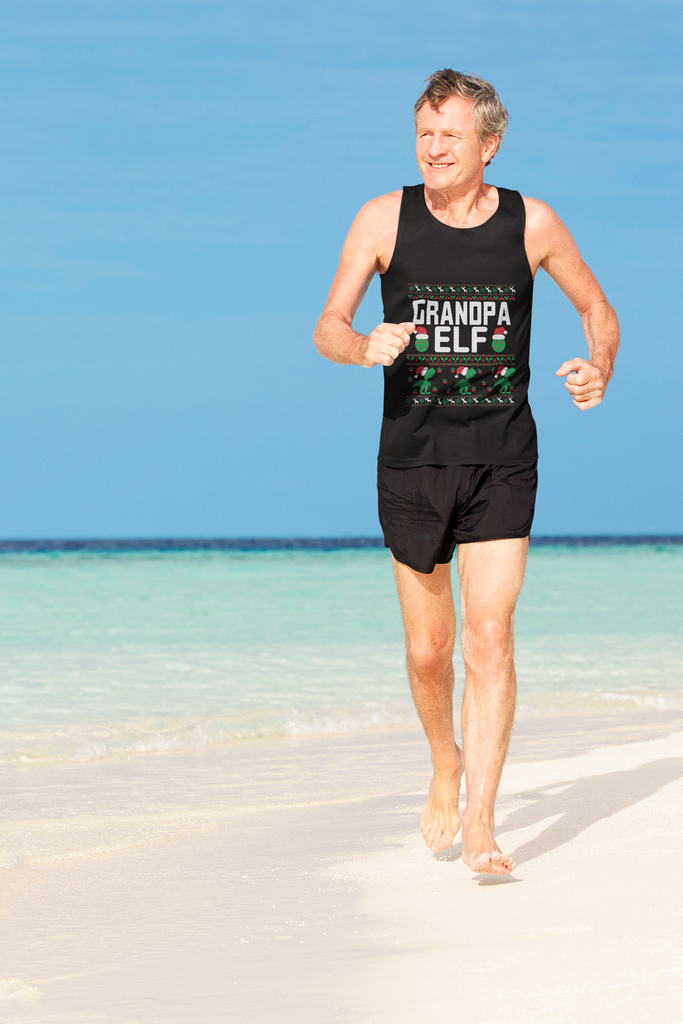 Grandpa Elf Men's Premium Tank Top - Family Ugly Christmas