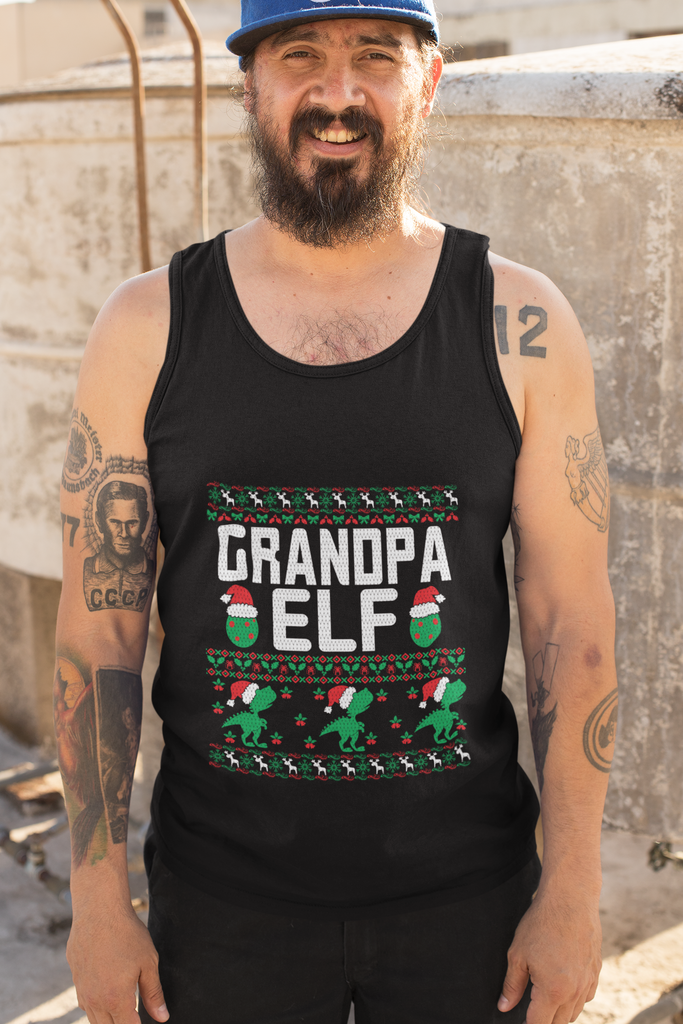 Grandpa Elf Men's Premium Tank Top - Family Ugly Christmas
