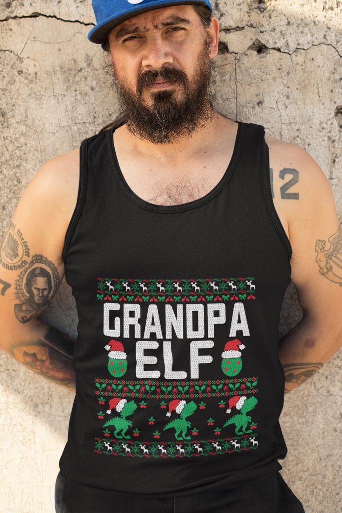 Grandpa Elf Men's Premium Tank Top - Family Ugly Christmas