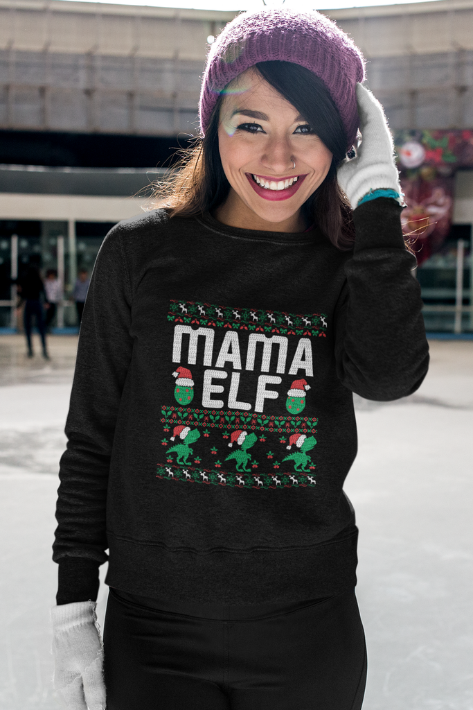 Mama Elf Women's Heavy Blend Crewneck Sweater