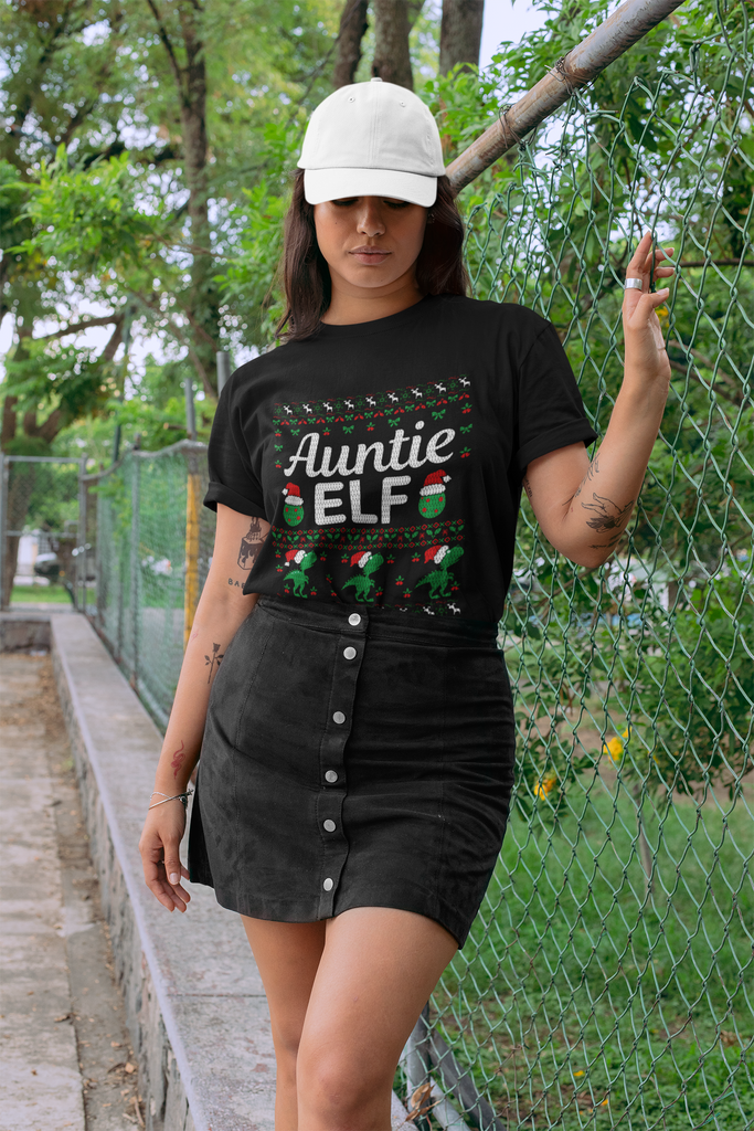 Auntie Elf Women's Premium T-Shirt - Family Ugly Christmas