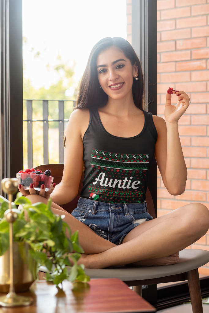 Auntie Women's Premium Tank Top - Family Ugly Christmas
