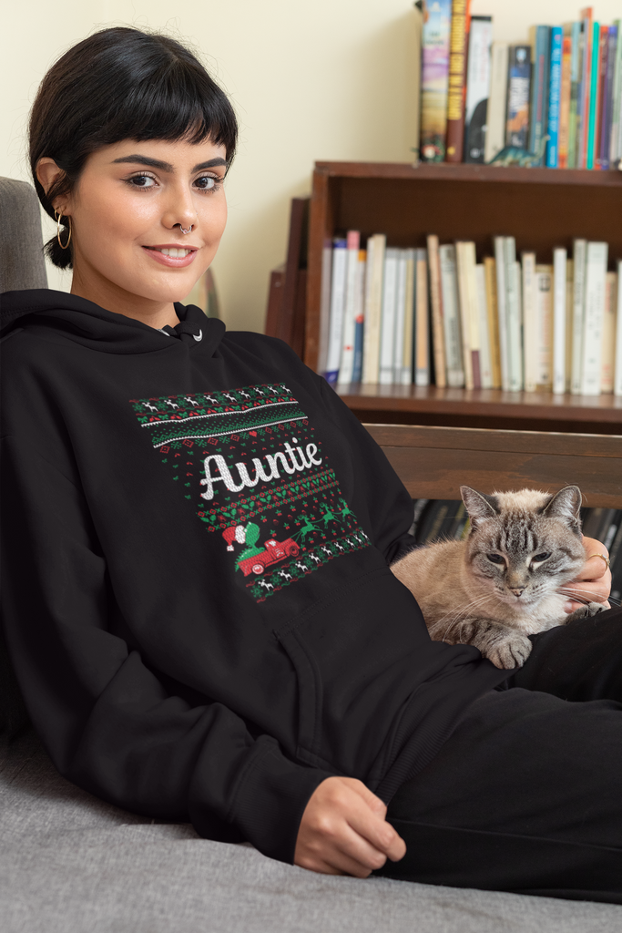Auntie Women's Premium Pullover Hoodie - Family Ugly Christmas