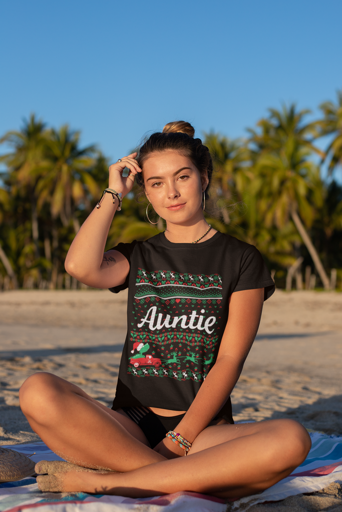 Auntie Women's Heavy Cotton Tee - Family Ugly Christmas