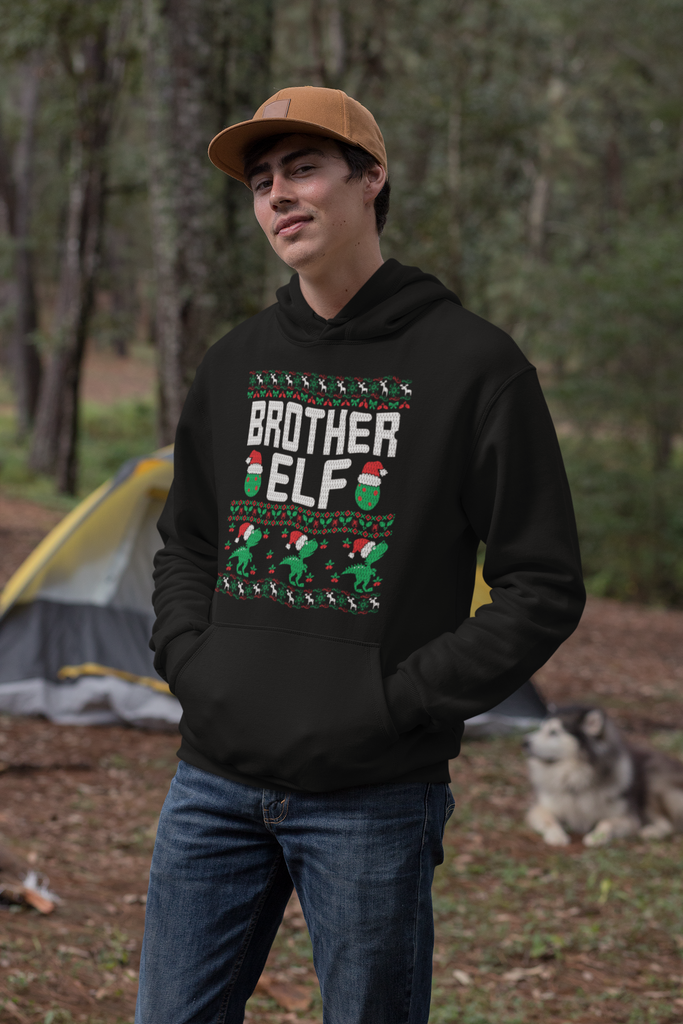 Brother Elf Men's Premium Pullover Hoodie - Family Ugly Christmas
