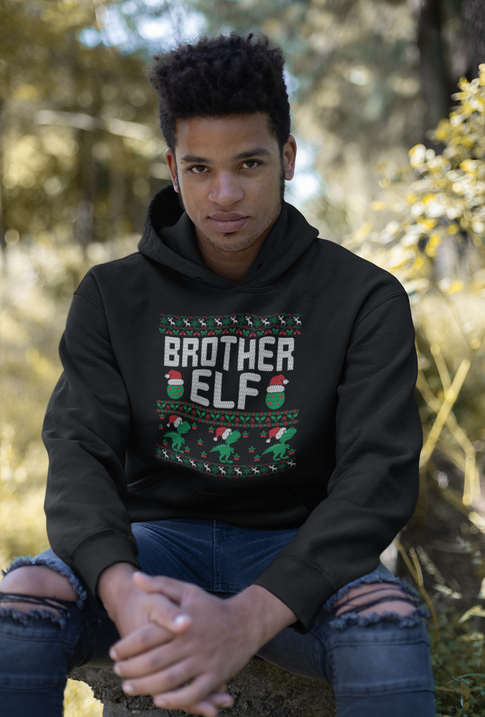 Brother Elf Men's Premium Pullover Hoodie - Family Ugly Christmas