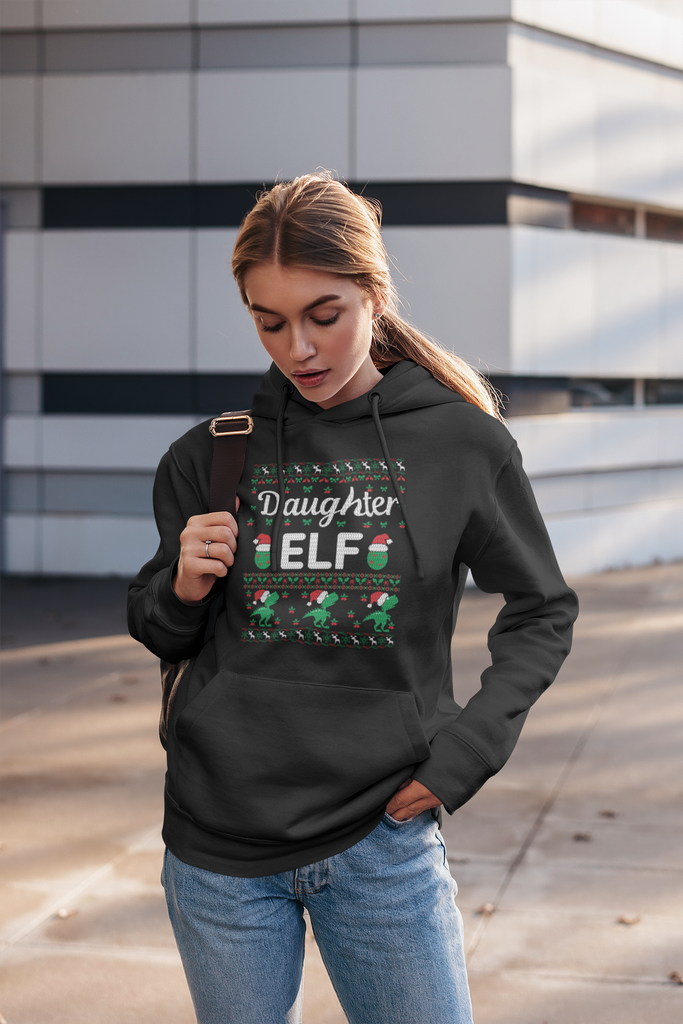Daughter Elf Women's Premium Pullover Hoodie - Family Ugly Christmas
