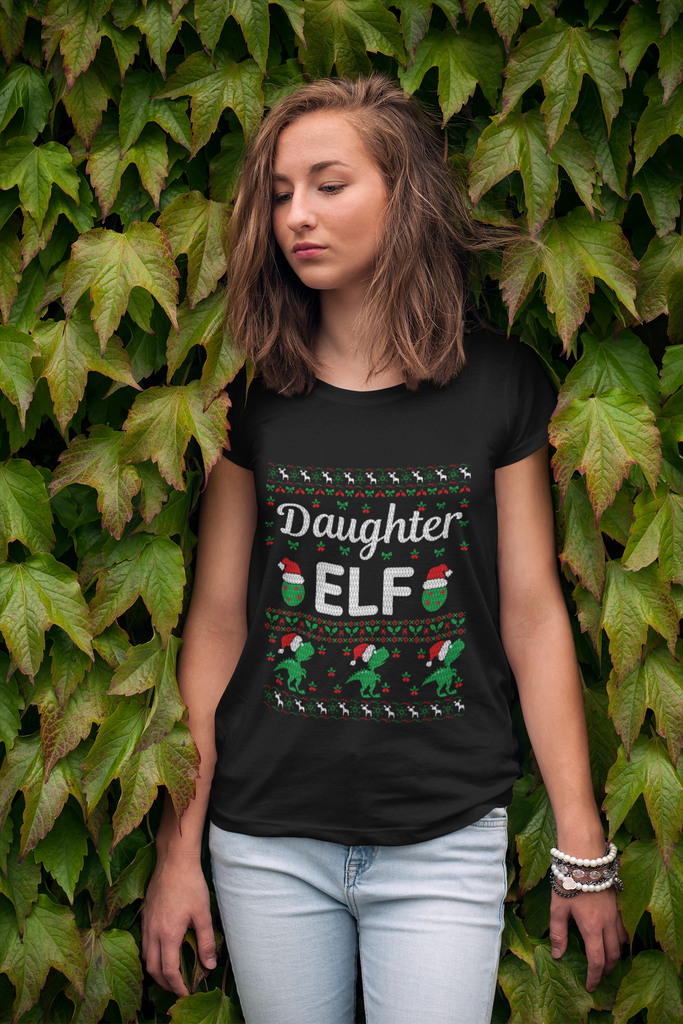 Daughter Elf Women's Heavy Cotton Tee - Family Ugly Christmas