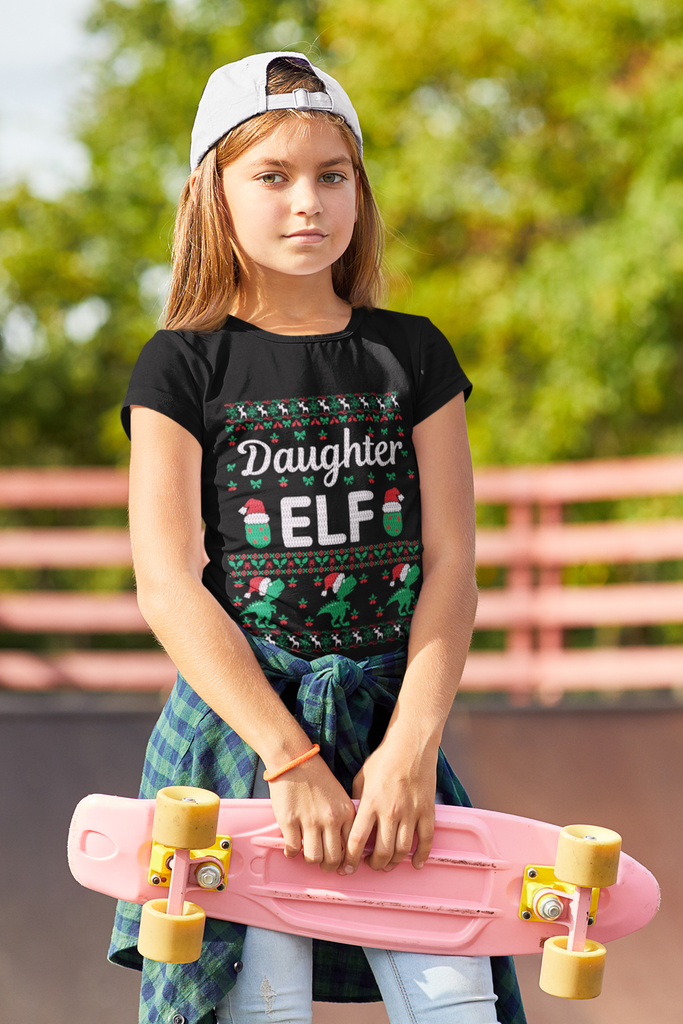 Daughter Elf Children's Heavy Cotton Tee - Family Ugly Christmas