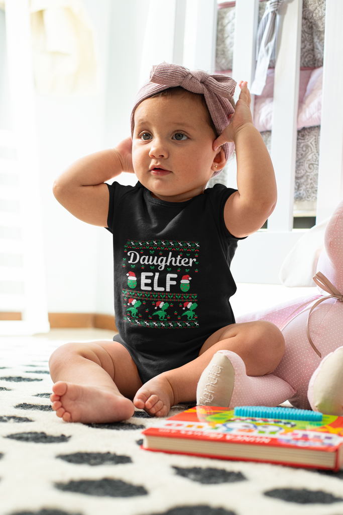 Daughter Elf Premium Jersey Onesies - Family Ugly Christmas
