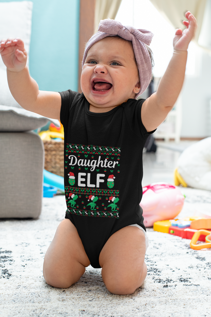 Daughter Elf Premium Jersey Onesies - Family Ugly Christmas