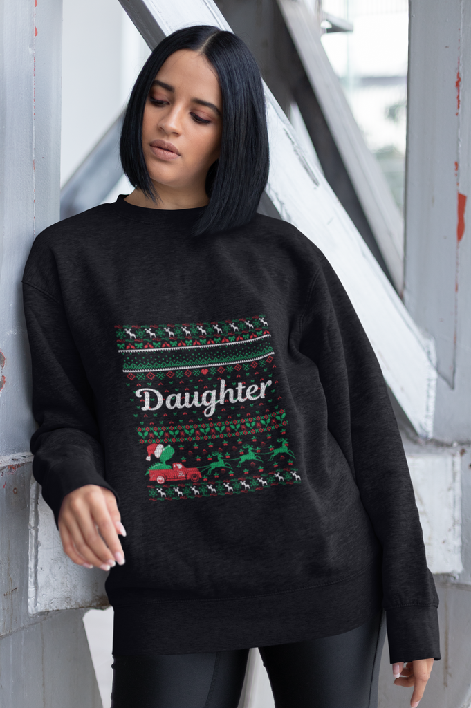 Daughter Women's Heavy Blend Crewneck Sweater - Family Ugly Christmas