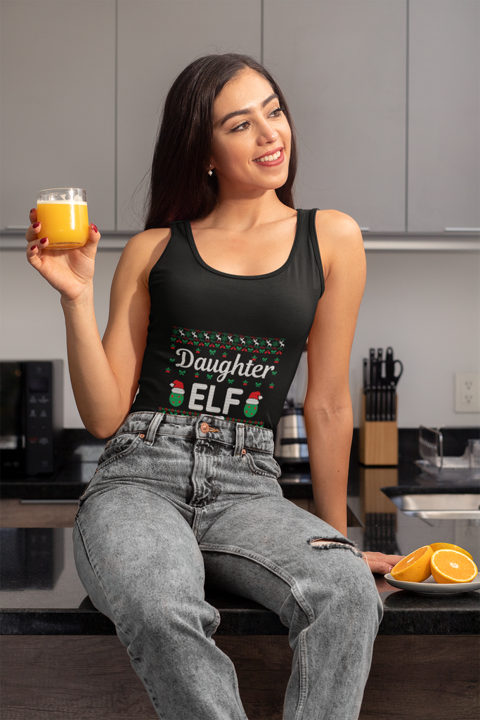 Daughter Elf Premium Tank Top - Family Ugly Christmas