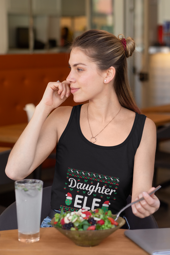Daughter Elf Women Premium Tank Top – Family Ugly Christmas