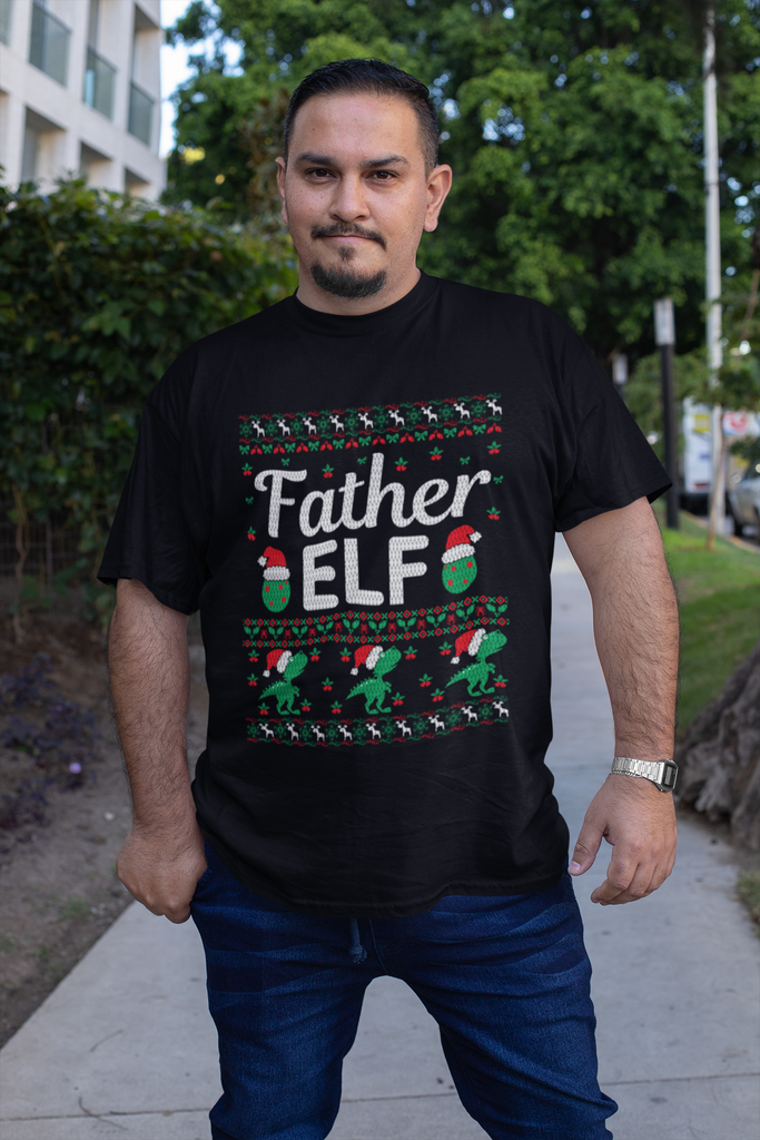 Father Elf Men's Premium T-Shirt - Family Ugly Christmas
