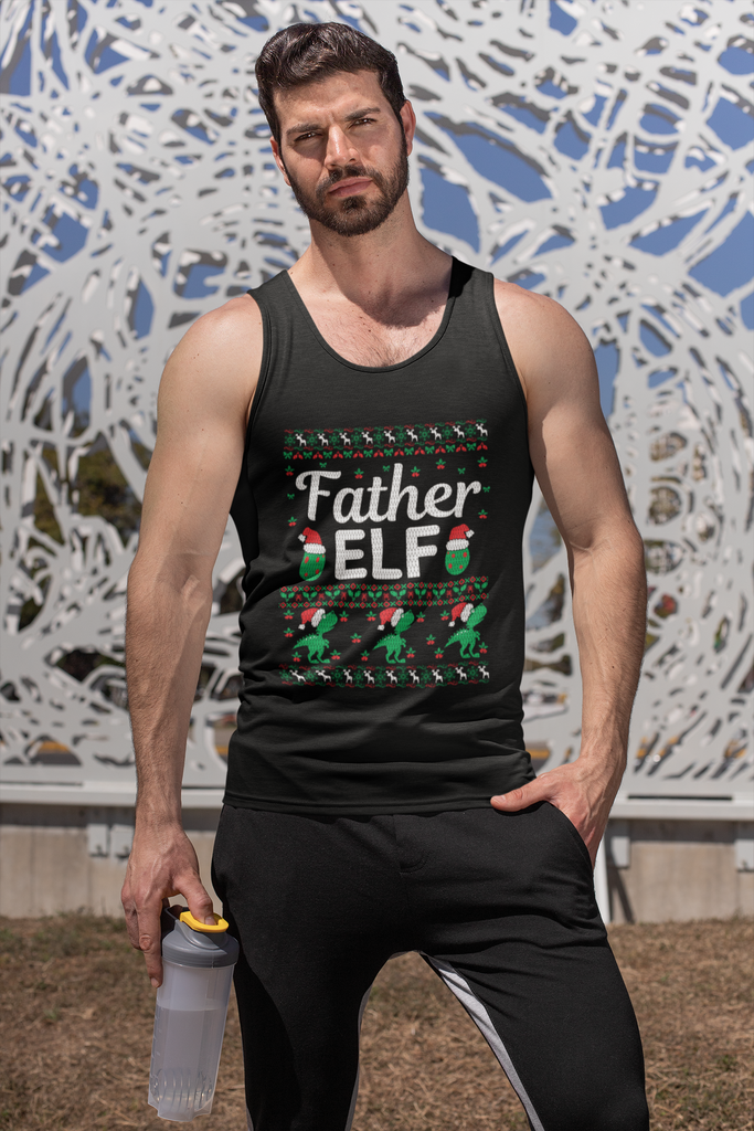 Father Elf Men's Premium Tank Top - Family Ugly Christmas