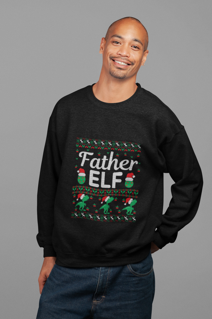 Father Elf Men's Heavy Blend Crewneck Sweater