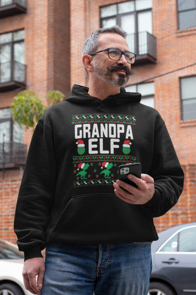 Grandpa Elf Men's Heavy Blend Hoodie - Family Ugly Christmas