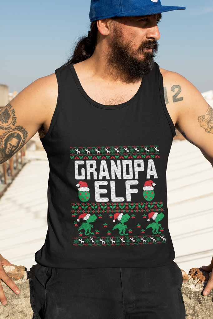 Grandpa Elf Men's Premium Tank Top - Family Ugly Christmas