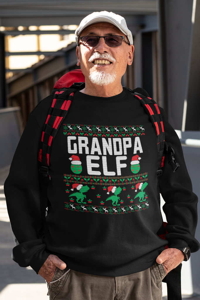 Grandpa Elf Men's Heavy Blend Crewneck Sweater
