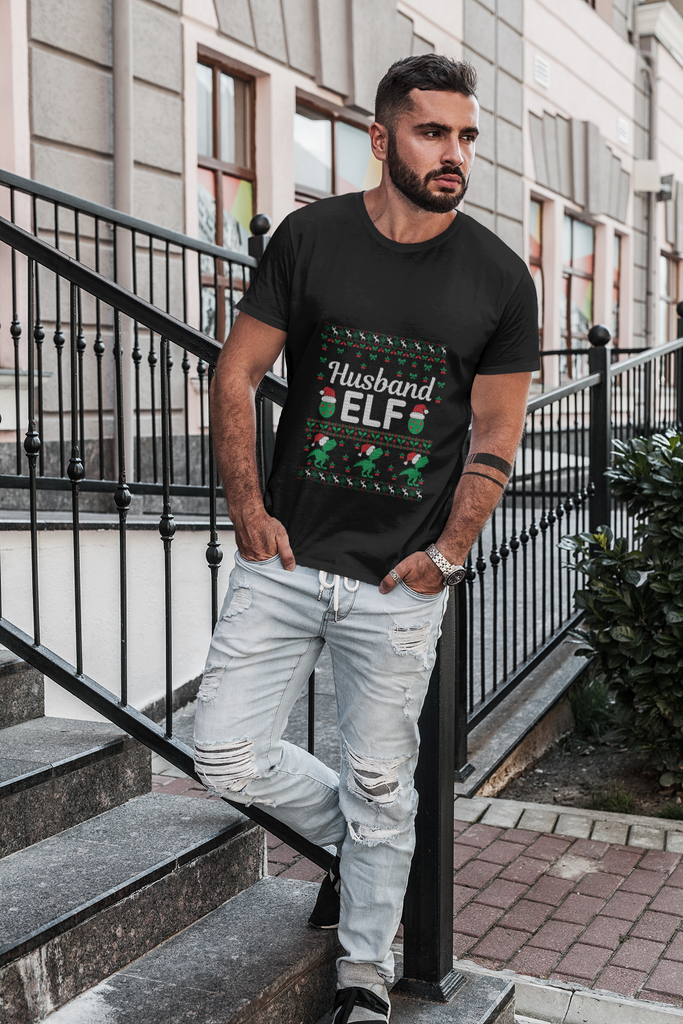 Husband Elf Men's Premium T-Shirt - Family Ugly Christmas