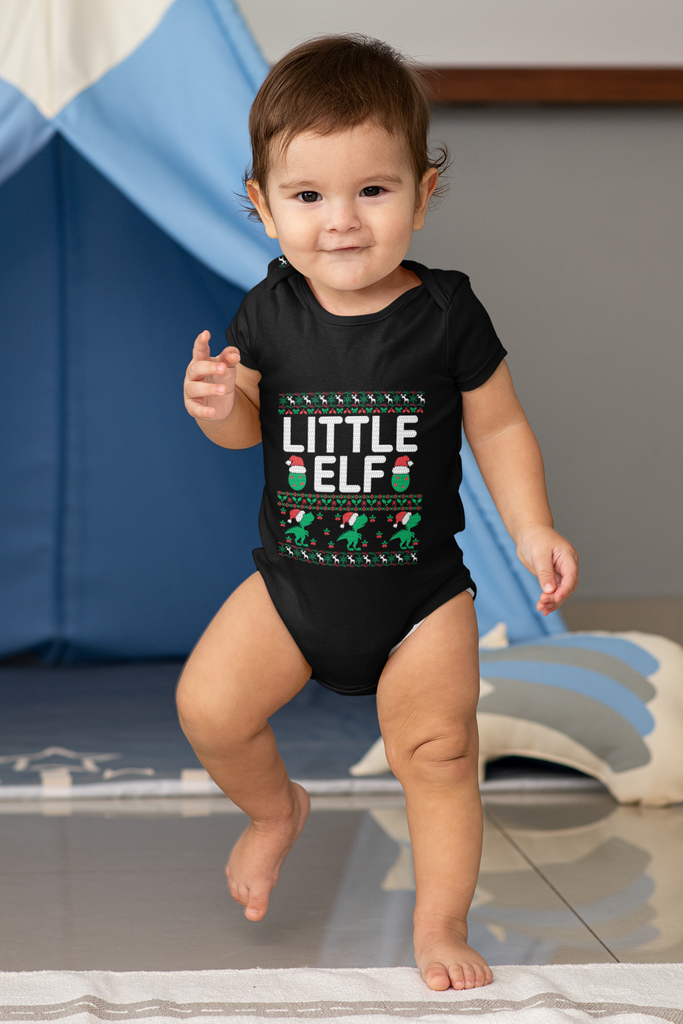Little Elf Premium Jersey Onesies - Family Ugly Christmas