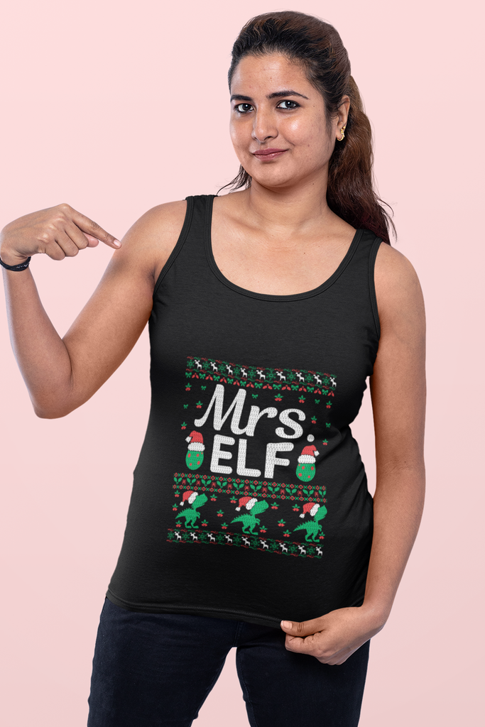 Mrs. Elf Women's Raceback Tank Top - Family Ugly Christmas