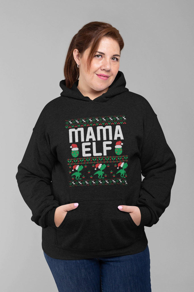 Mama Elf Women's Premium Pullover Hoodie - Family Ugly Christmas