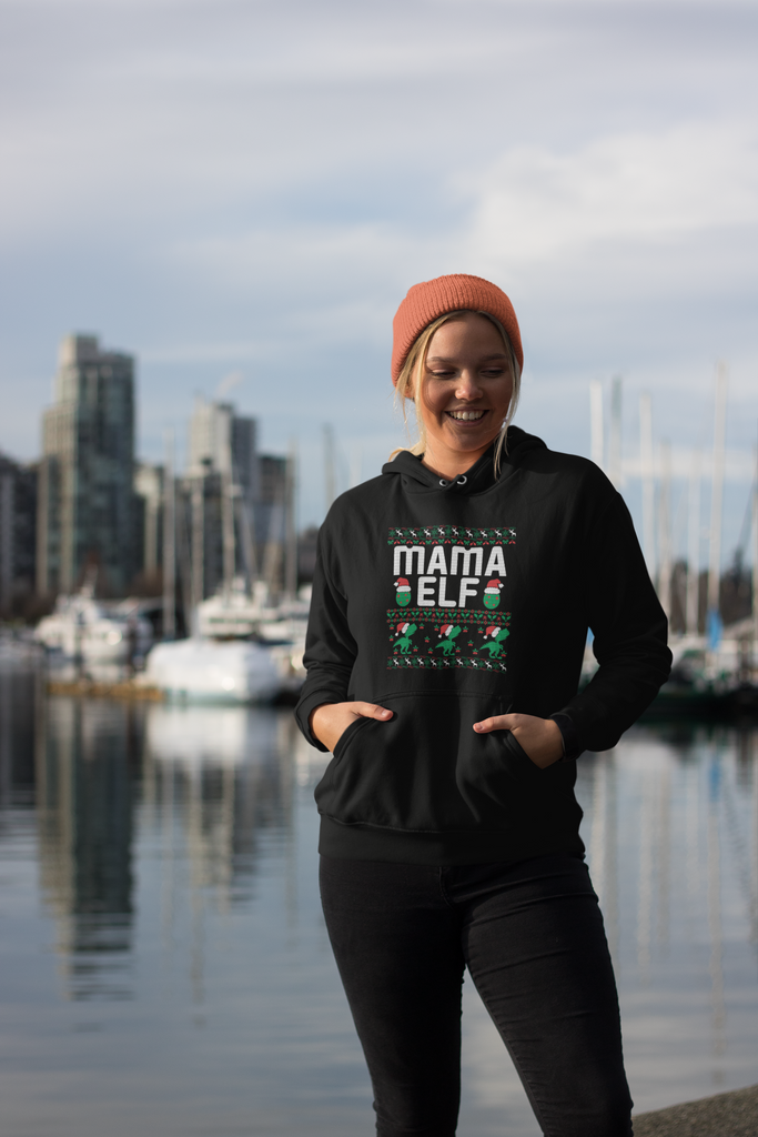 Mama Elf Women's Heavy Blend Hoodie - Family Ugly Christmas