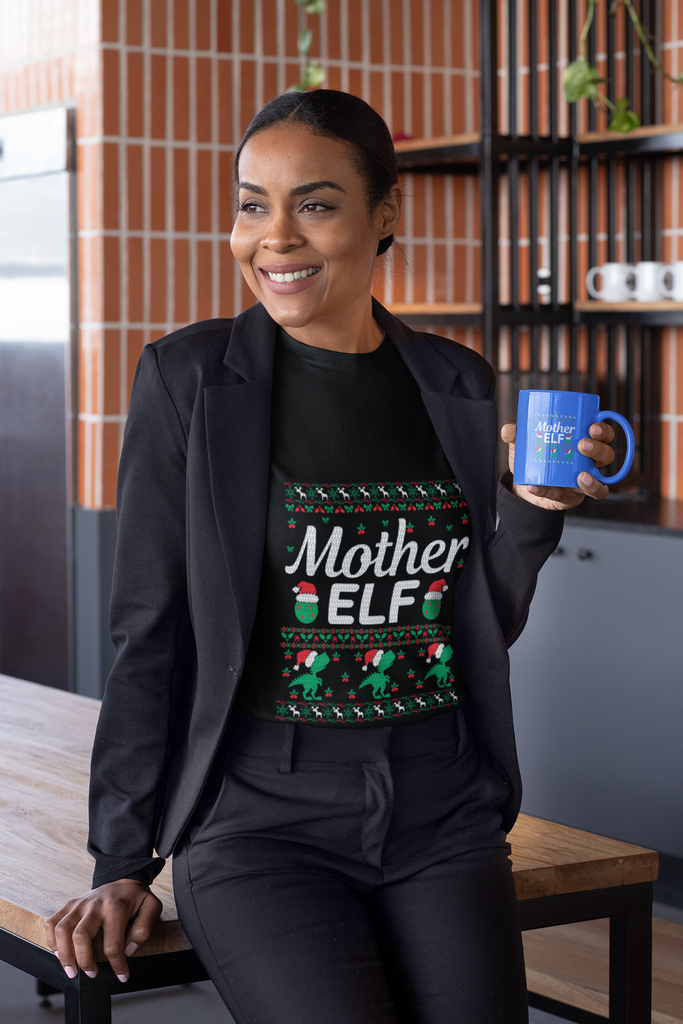 Mother Elf Women's Heavy Cotton Tee - Family Ugly Christmas