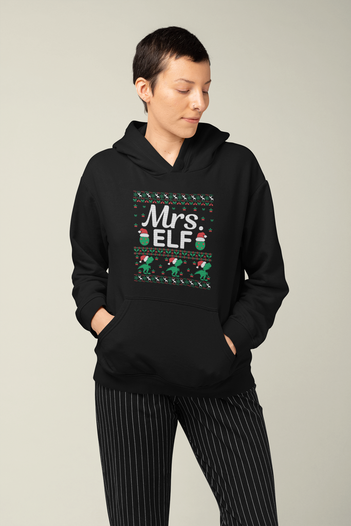 Mrs. Elf Women's Premium Pullover Hoodie - Family Ugly Christmas