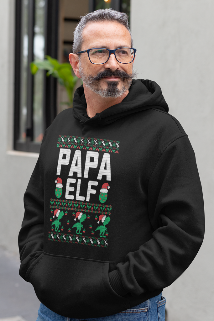 Papa Elf Men's Heavy Blend Hoodie - Family Ugly Christmas