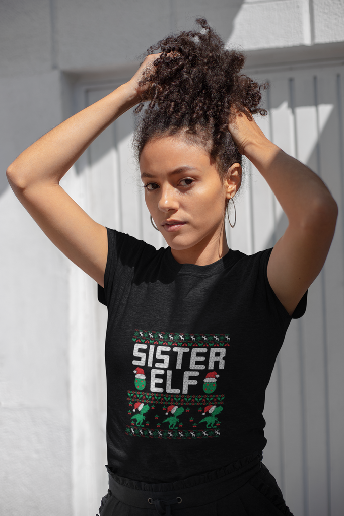 Sister Elf Women's Heavy Cotton Tee - Family Ugly Christmas
