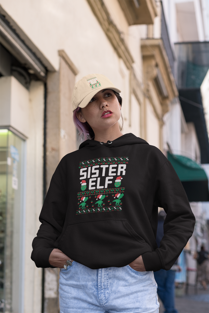 Sister Elf Women's Heavy Blend Hoodie - Family Ugly Christmas