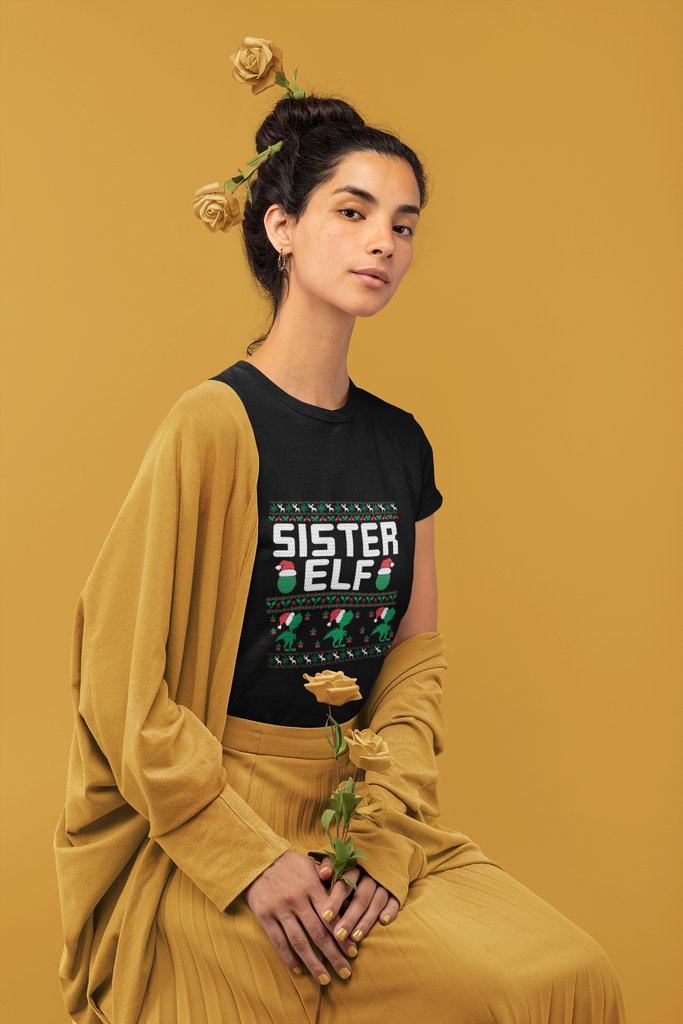 Sister Elf Women's Premium T-Shirt - Family Ugly Christmas