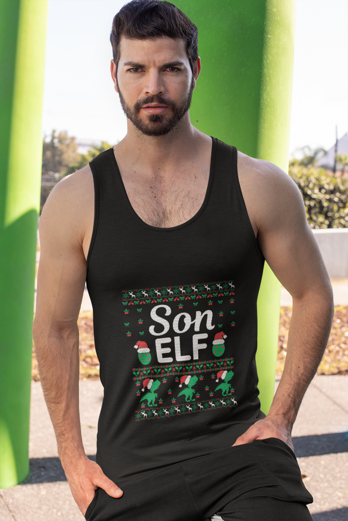 Son Elf Men's Premium Tank Top - Family Ugly Christmas