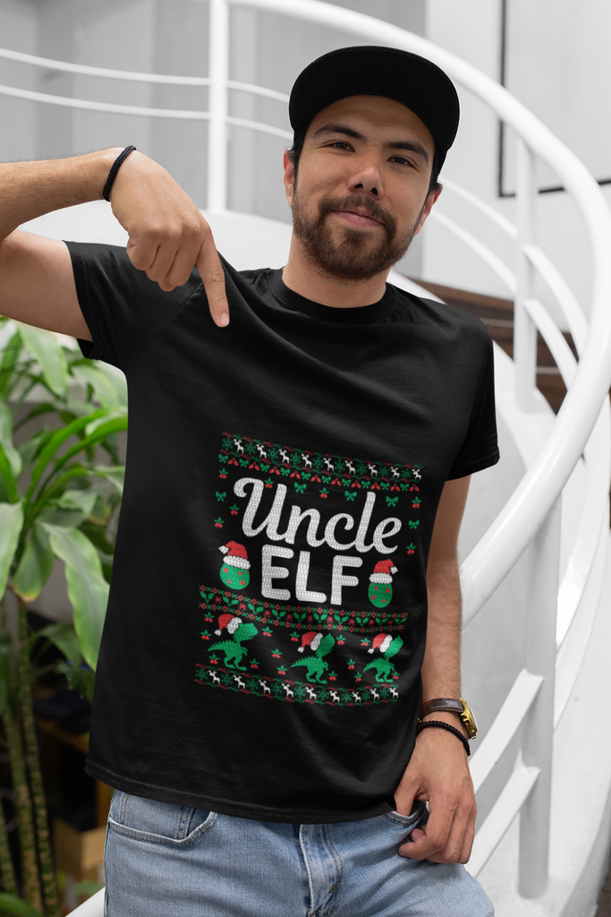 Uncle Elf Men's Heavy Cotton Tee - Family Ugly Christmas