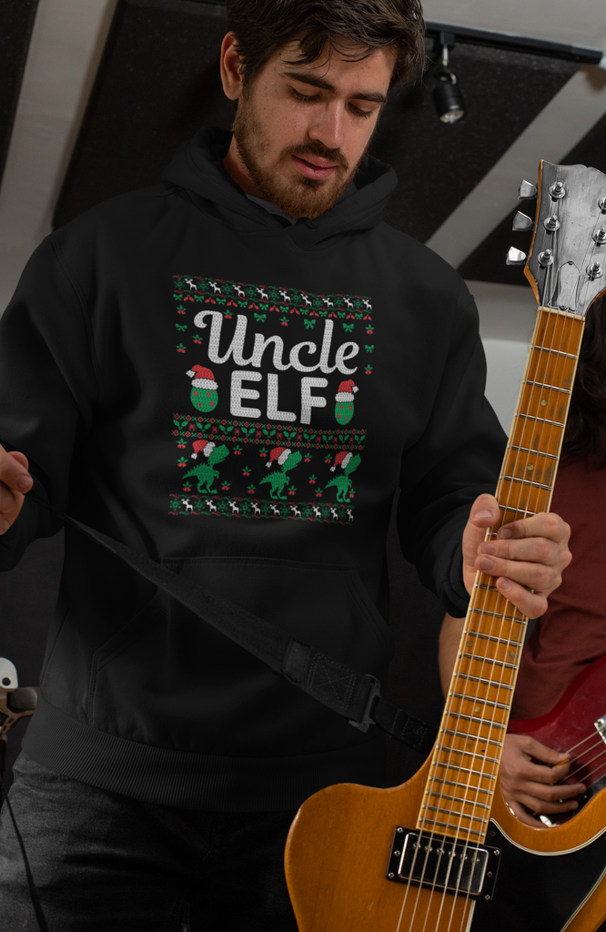 Uncle Elf Men's Premium Pullover Hoodie - Family Ugly Christmas