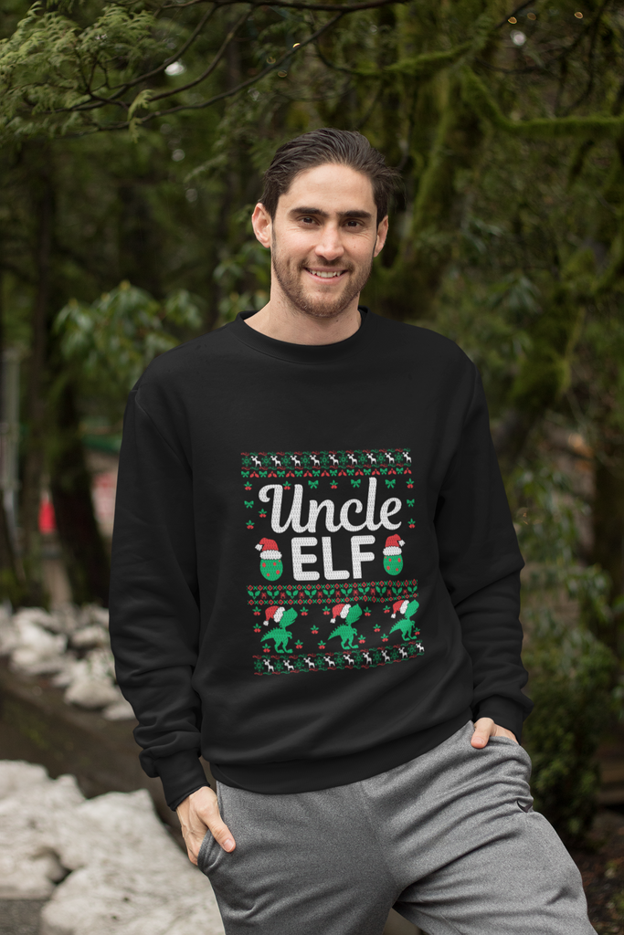 Uncle Elf Men's Heavy Blend Crewneck Sweater - Family Ugly Christmas