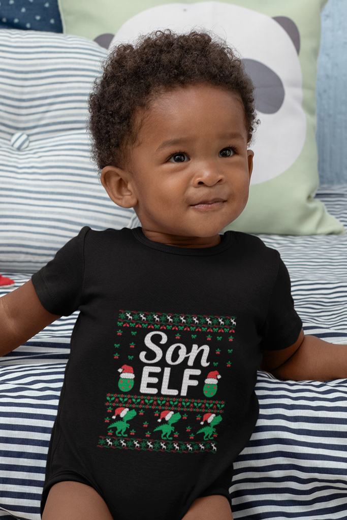 Elf shop onesie baby
