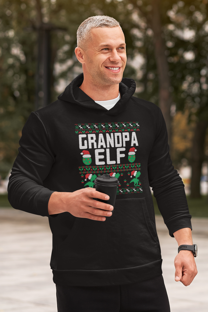 Grandpa Elf Men's Heavy Blend Hoodie - Family Ugly Christmas
