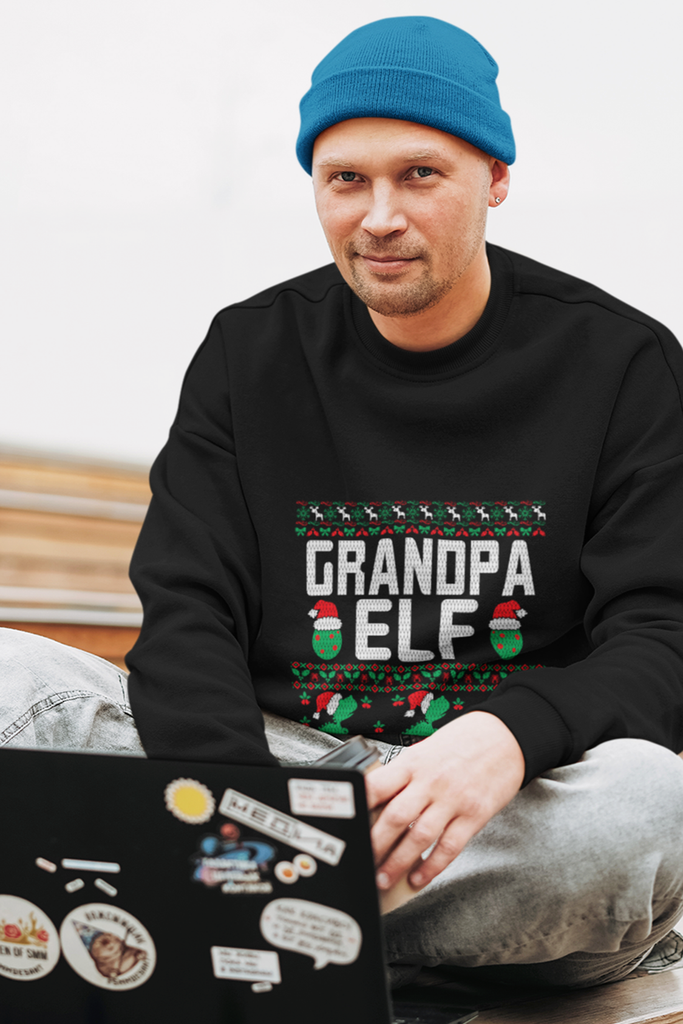 Grandpa Elf Men's Heavy Blend Crewneck Sweater