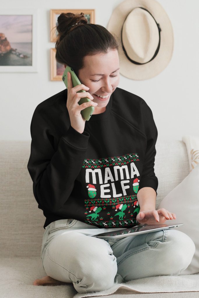 Mama Elf Women's Heavy Blend Crewneck Sweater